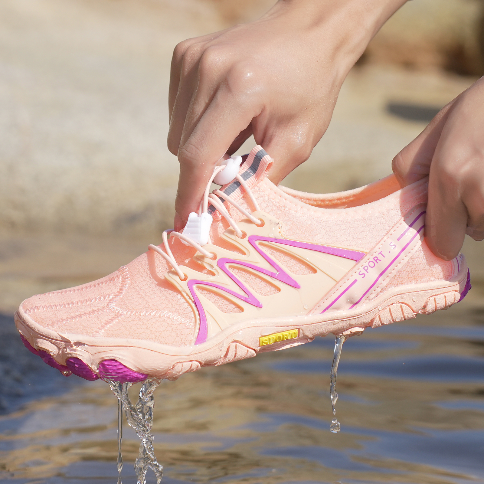 Aquatic Gym - Pink Barefoot Water Shoes Unisex Quick