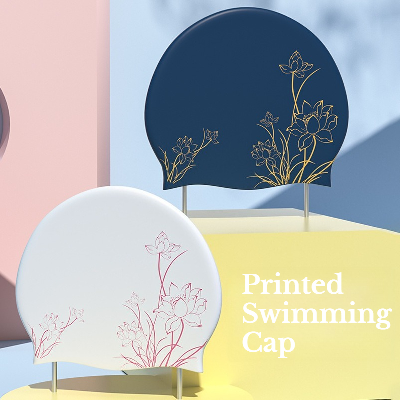 Aquatic Sports Cap - Lotus Printed Swimming Cap for Women