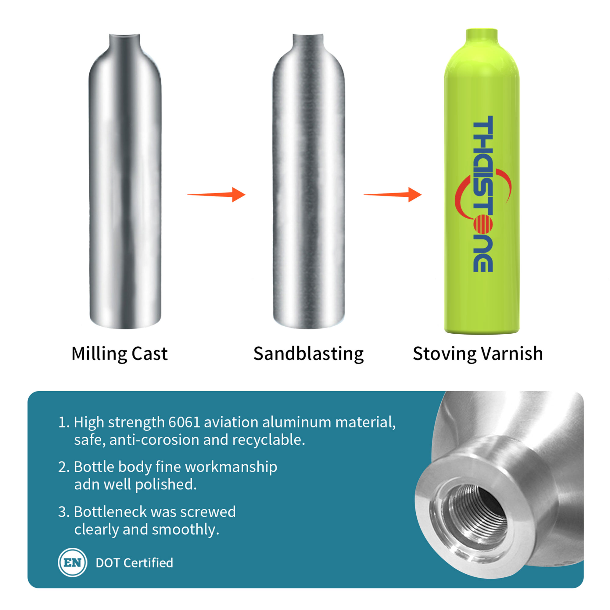 THAISTONE 1L Scuba Oxygen Tank - đánh giá và giá Aquatic Diving