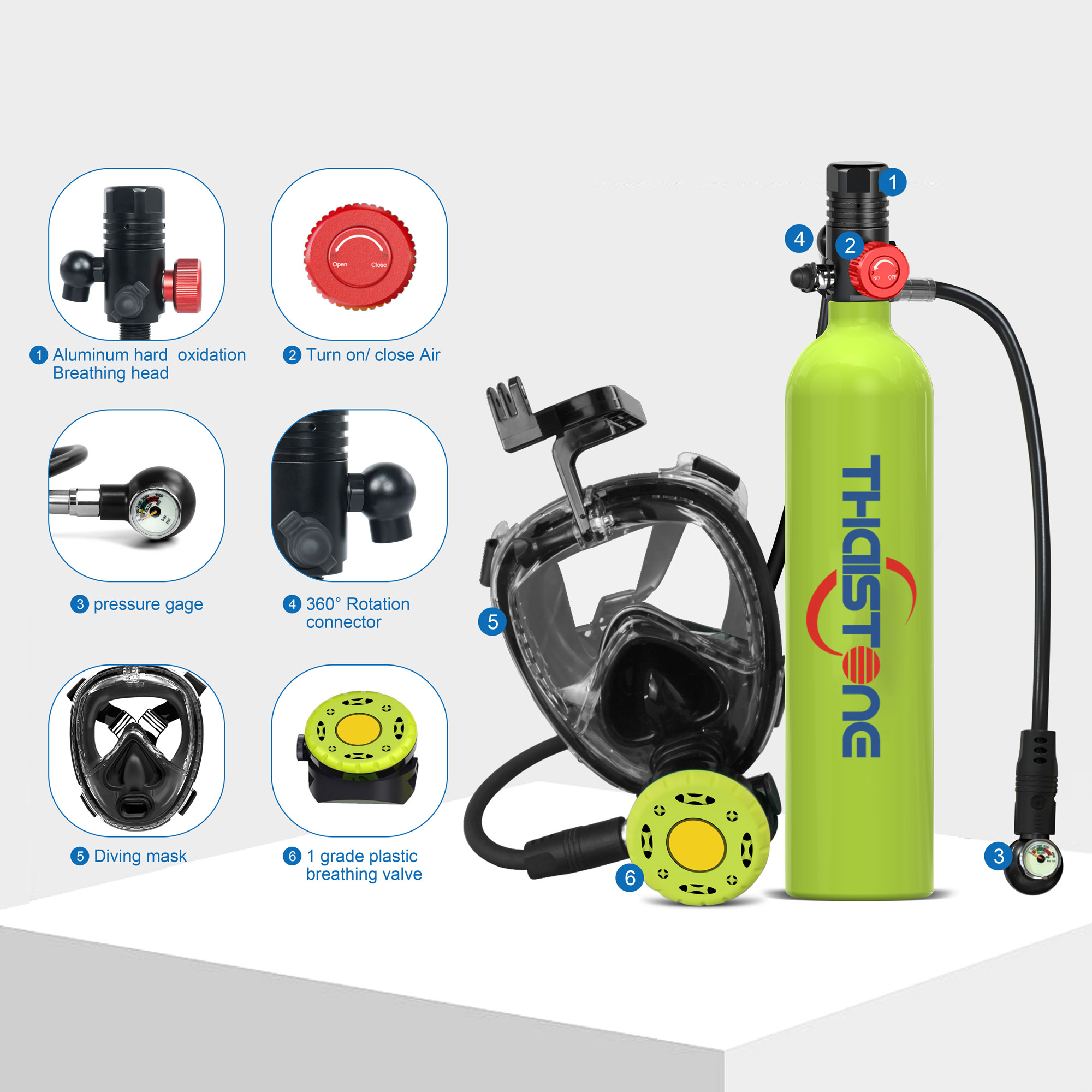 THAISTONE 1L Scuba Oxygen Tank - đánh giá và giá Aquatic Diving